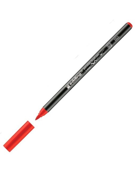 EDDING ROTULADOR PARA PORCELANA 4200 PUNTA DE PINCEL ROJO -10U-