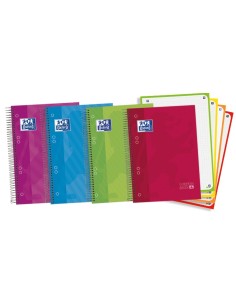 Paq 5 cuaderno espiral europeanbook4 a5 120h 90g cuad5x5 microperforado tapa extradura