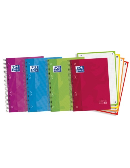 Paq 5 cuaderno espiral europeanbook4 a5 120h 90g cuad5x5 microperforado tapa extradura Paq 5 cuaderno espiral europeanbook4 a5 120h 90g cuad5x5 microperforado tapa extradura