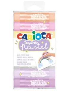 Estuche 6 colores tempera solida temperello pastel