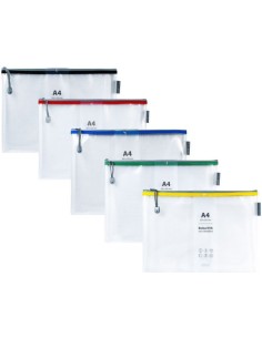 C 20 BOLSAS ZIPPER BAG CREMALLERA A4 COLORES SURTIDOS