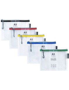 C 20 BOLSAS ZIPPER BAG CREMALLERA A5 COLORES SURTIDOS