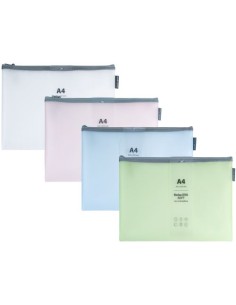 C 20 BOLSAS ZIPPER BAG CREMALLERA A4 COLORES MATE SURTIDOS