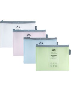 C 20 BOLSAS ZIPPER BAG CREMALLERA A5 COLORES MATE SURTIDOS