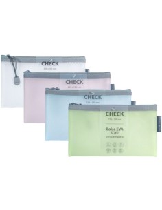 C 20 BOLSAS ZIPPER BAG CREMALLERA CHECK COLOR MATE SURTIDO