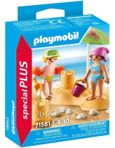 NINOS CON CASTILLO DE ARENA PLAYMOBIL