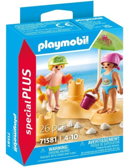 NINOS CON CASTILLO DE ARENA PLAYMOBIL