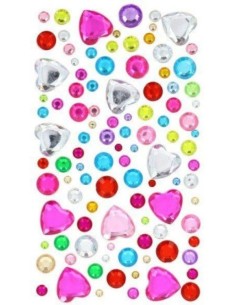 BLISTER FIGURAS ADHESIVAS CRISTAL CORAZONES Y CIRCULOS SURT