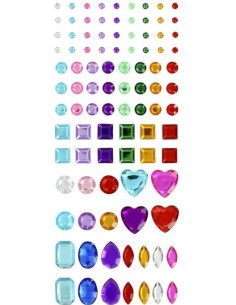 BLISTER FIGURAS ADHESIVAS CRISTAL COLORES SURTIDOS