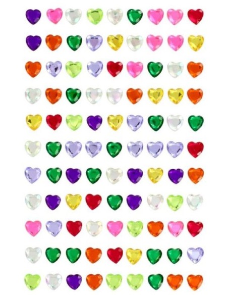 BLISTER FIGURAS ADHESIVAS CRISTAL CORAZONES SURTIDOS