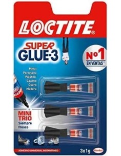 BLISTER 3 TUBOS SUPER GLUE 3 MINI TRIO 1G MONODOSIS