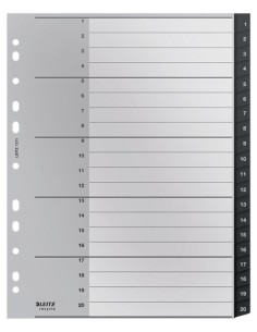 12110000 lengüeta de índice Separador en blanco con pestaña Polipropileno (PP) Negro, Blanco Pack 10 Unid