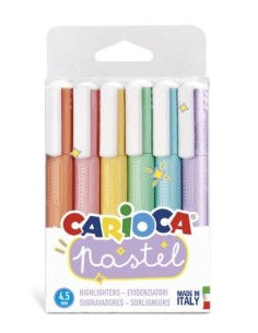CARIOCA MARCADOR PASTEL PUNTA BISELADA COLORES - BOLSA PVC DE 6