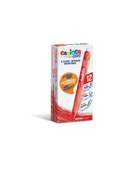 43043/03 bolígrafo de gel Bolígrafo de gel de punta retráctil Medio Rojo 12 pieza(s)