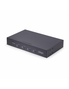Switch KM/USB 4 Puertos con Conmutación por Ratón - Conmutador KM USB 3.0 de Teclado y Ratón para 4 Ordenadores - Comparte Perif