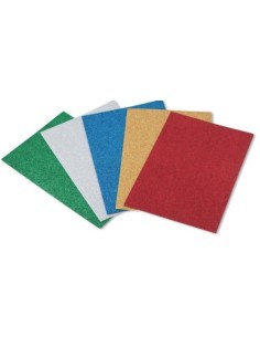 PACK 3 LAMINAS GOMA EVA PURPURINA BLANCO 20X30 CM