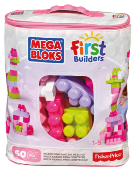 BOLSA DE CONSTRUCCION 60 BLOQUES ROSA MEGA BLOCKS