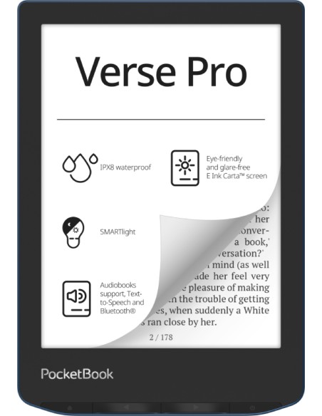Verse Pro lectore de e-book Pantalla táctil 16 GB Wifi Negro, Azul