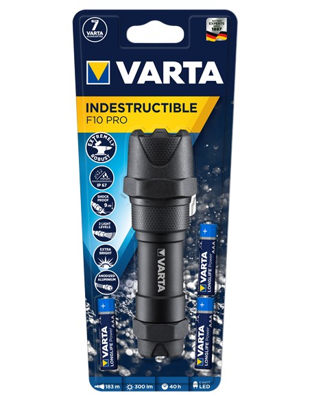 INDESTRUCTIBLE F10 PRO Negro Linterna de mano LED