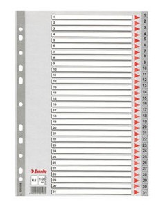 Bolsa indices numericos 1 31 a4 multitaladro polipropileno 125 micras