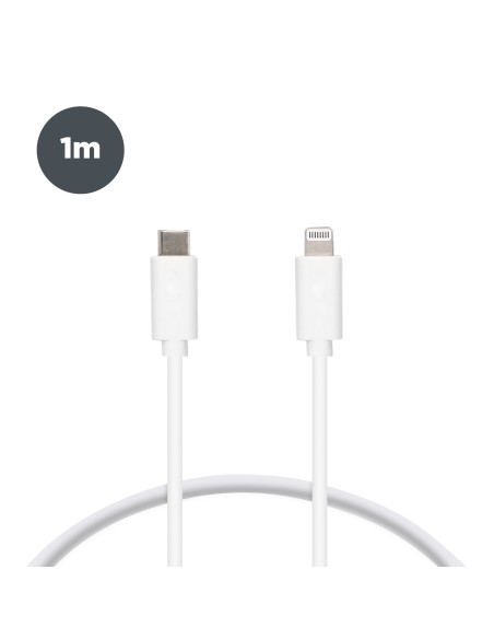 Cable de carga y datos USB-C a Lightning 20 W, Made For iPhone, 1 m, Blanco