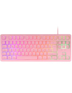 MK023 teclado Juego USB QWERTY Español Rosa