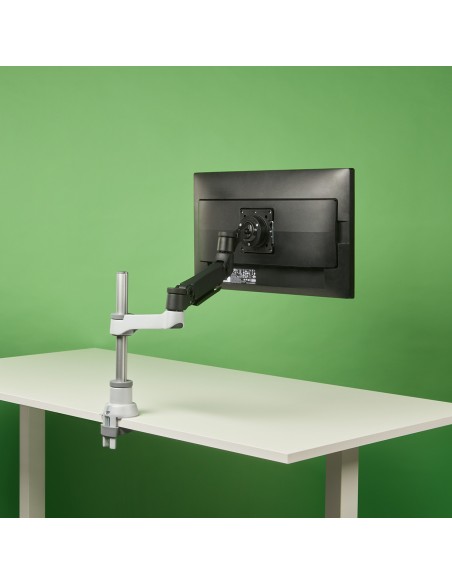 Brazo de monitor R-Go Caparo Single para un monitor capacidad de carga de 3-9 kg, ajustable con resorte de gas, circular