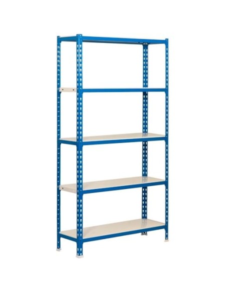 SIMONRACK KIT SIMONCLICK MINI 5/400 ESTANTERÍA METÁLICA 5 BALDAS/180KG 180X80X40CM AZUL/BLANCO