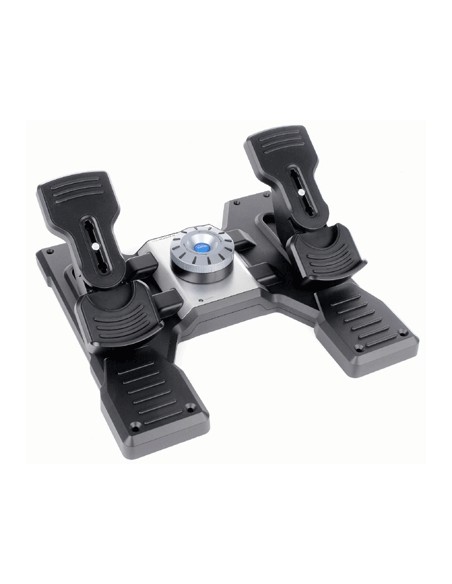 Flight Rudder Pedals Negro, Plata USB 2.0 Simulador de Vuelo Analógico/Digital PC