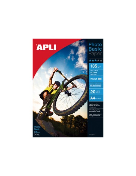 C. 20H PAPEL FOTO APLI GLOSSY PHOTOBASIC 135G A4