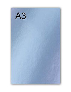 PAQ 50 CARTULINAS IRIS A3 280G PLATA METALIZADA