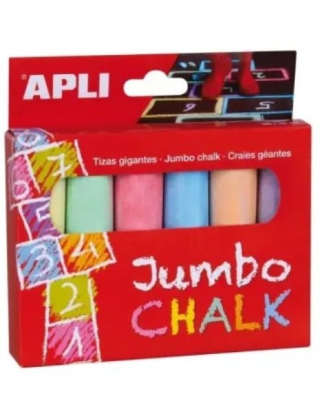 BLISTER 6 TIZAS JUMBO COLORES SURTIDOS