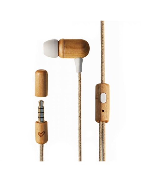 Eco Cherry Wood Auriculares Alámbrico Dentro de oído Música Madera