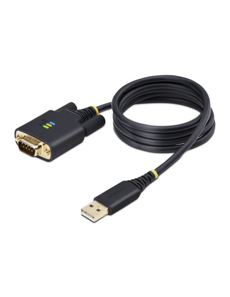 Cable Adaptador USB a Serie de 1m - Serial - Retención COM - FTDI - Adaptador USB-A a DB9 RS232 - con Tornillos DB9 Intercambiab