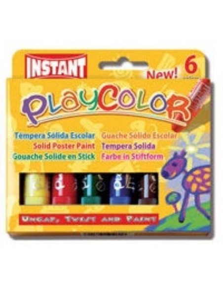 ESTUCHE 6 COLORES TEMPERA SOLIDA PLAYCOLOR ONE 10G