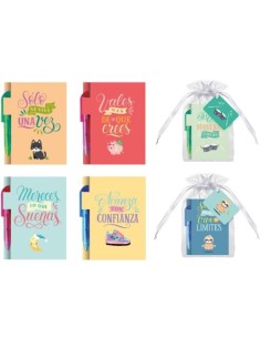 MINI LIBRETA CON BOLIGRAFO MENTE POSITIVA