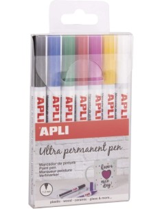 BLISTER 7 ROTULADORES PERMANENTES PUNTA FINA COL SURTIDOS