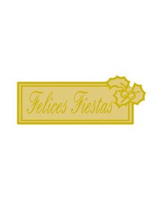 ROLLO 300 ETIQUETAS FELICES FIESTAS 63X24 DORADA