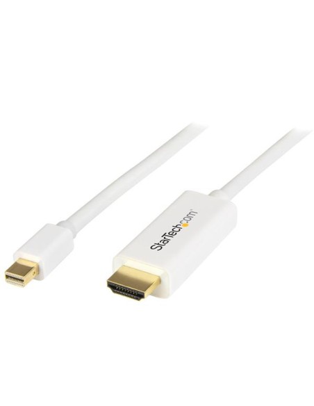 Cable Conversor Mini DisplayPort a HDMI de 2m - Color Blanco - Ultra HD 4K