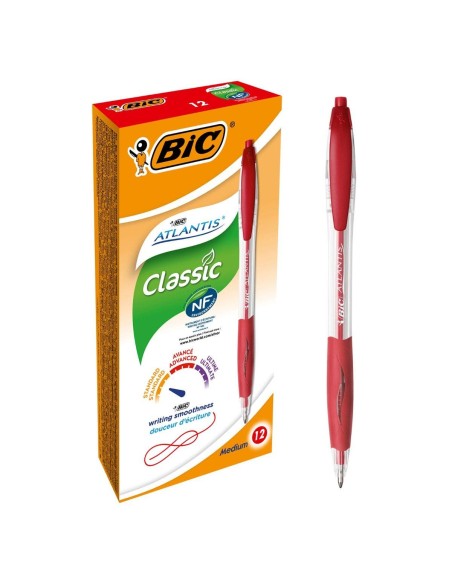 Atlantis Classic Rojo Bolígrafo de punta retráctil con mecanismo de giro Medio 1 pieza(s) 8871331