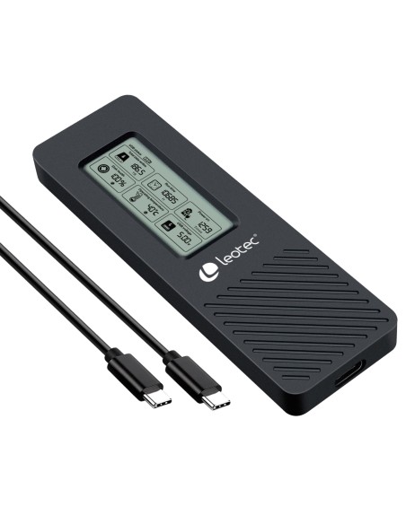CAJA EXTERNA PARA DISCOS M.2 NVME CON PANEL LCD