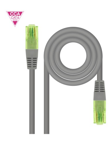 Cable de Red Latiguillo RJ45 CAT.6 UTP AWG26 CCA, Gris, 3 m