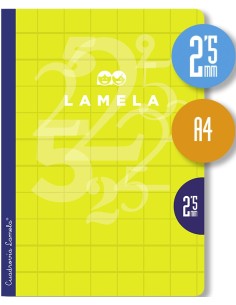 LIBRETA A4 50H 70G CUADROVIA 25MM COLORES SURTIDOS