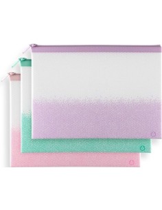 PAQ 6 BOLSA CREMALLERA A4 EVA BAG SERIE SENSE COLORES SURTI