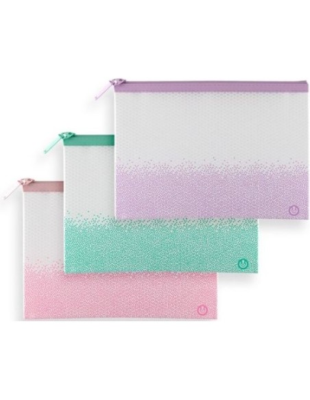 PAQ 6 BOLSA CREMALLERA A5 EVA BAG SERIE SENSE COLORES SURTI