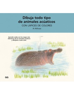 Dibuja todo tipo de animales acuaticos con lapices de colores