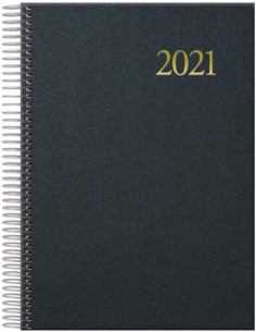 AGENDA SEGOVIA ESPIRAL DÍA PÁGINA 14 X 20 CM. COLOR NEGRO DOHE 11128.