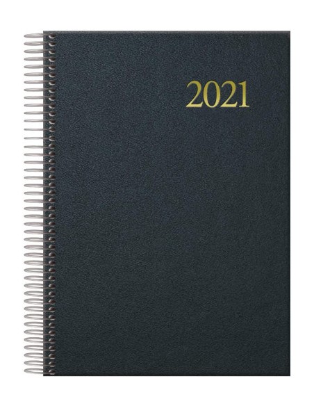 AGENDA SEGOVIA ESPIRAL DÍA PÁGINA 14 X 20 CM. COLOR NEGRO DOHE 11128.