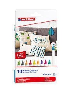 EDDING ROTULADOR PARA TEXTIL 4600 COLORES SURTIDOS - ESTUCHE DE 10