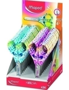 MAPED TIJERAS MINI CUTE 13CM SURTIDO MULTICOLOR -EXPOSITOR- - Pack de 24 unidades